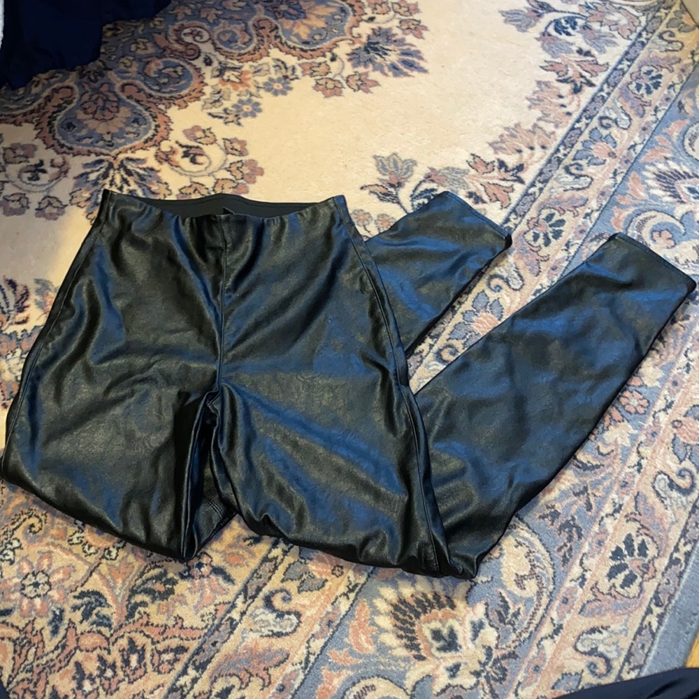 H&M faux leather fleece lined pant